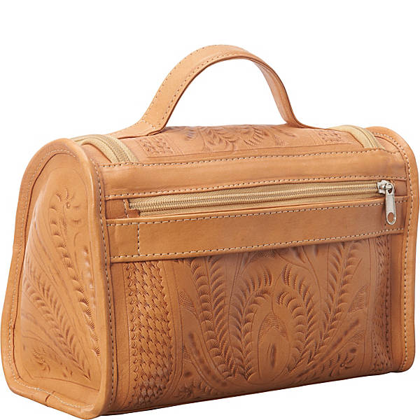 Cosmetic Vanity Hand Tooled Leather, Hook Hanger, and Elastic Strap  Holder Ropin West